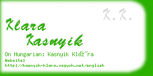 klara kasnyik business card